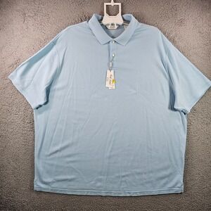 NEW Roundtree & Yorke Gold Label Polo Shirt Men 3XB Supima Light Blue Non-Iron